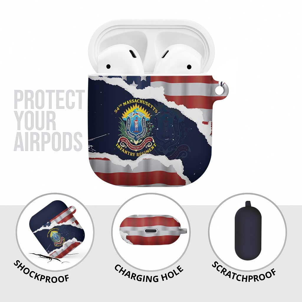 54th Massachusetts Infantry Regiment AirPods Case American Flag Heritage - African Pride