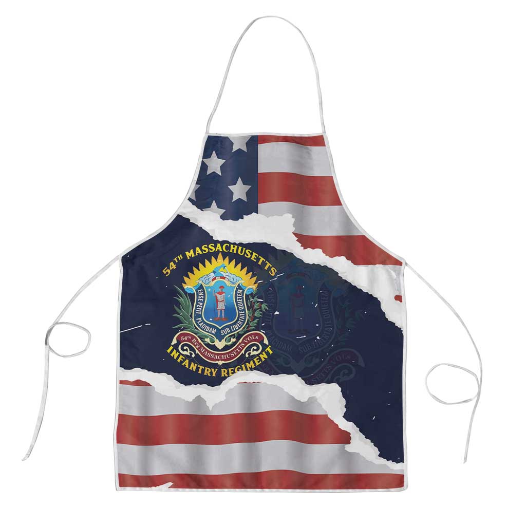 54th Massachusetts Infantry Regiment Apron American Flag Heritage - African Pride