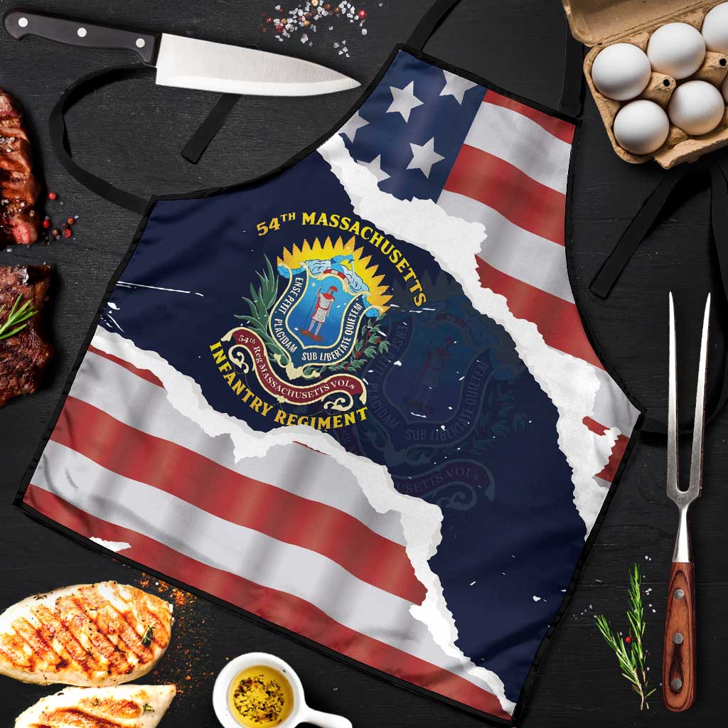 54th Massachusetts Infantry Regiment Apron American Flag Heritage - African Pride