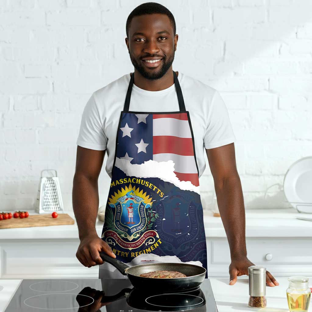 54th Massachusetts Infantry Regiment Apron American Flag Heritage - African Pride