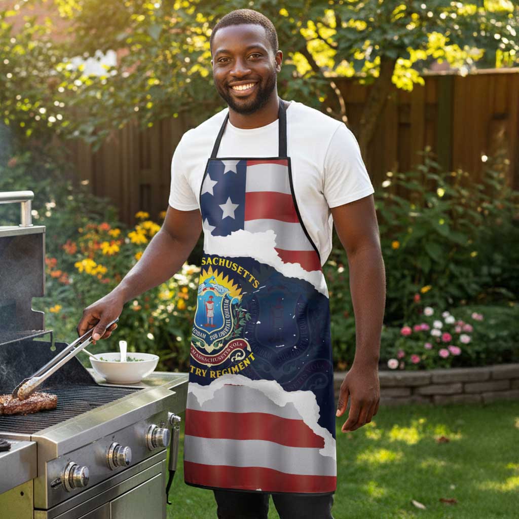 54th Massachusetts Infantry Regiment Apron American Flag Heritage - African Pride