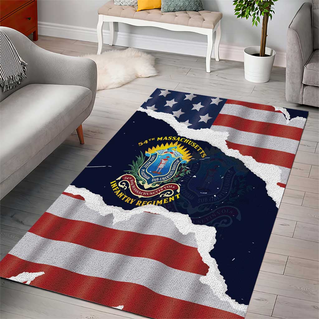 54th Massachusetts Infantry Regiment Area Rug American Flag Heritage - African Pride