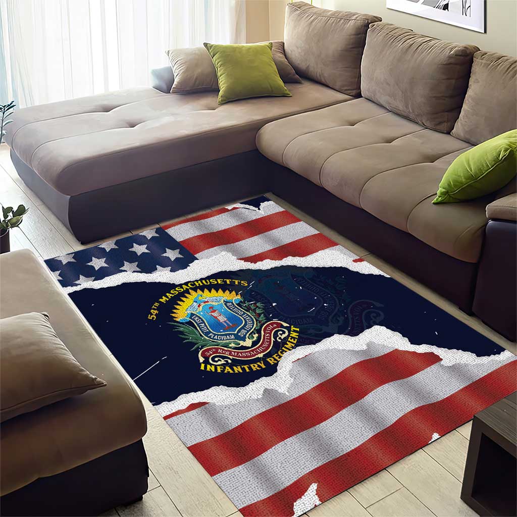 54th Massachusetts Infantry Regiment Area Rug American Flag Heritage - African Pride