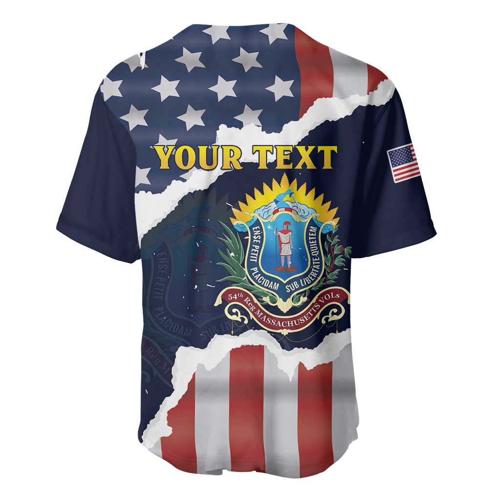 Personalized 54th Massachusetts Infantry Regiment Baseball Jersey American Flag Heritage - African Pride
