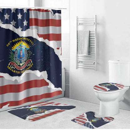 54th Massachusetts Infantry Regiment Bathroom Set American Flag Heritage - African Pride