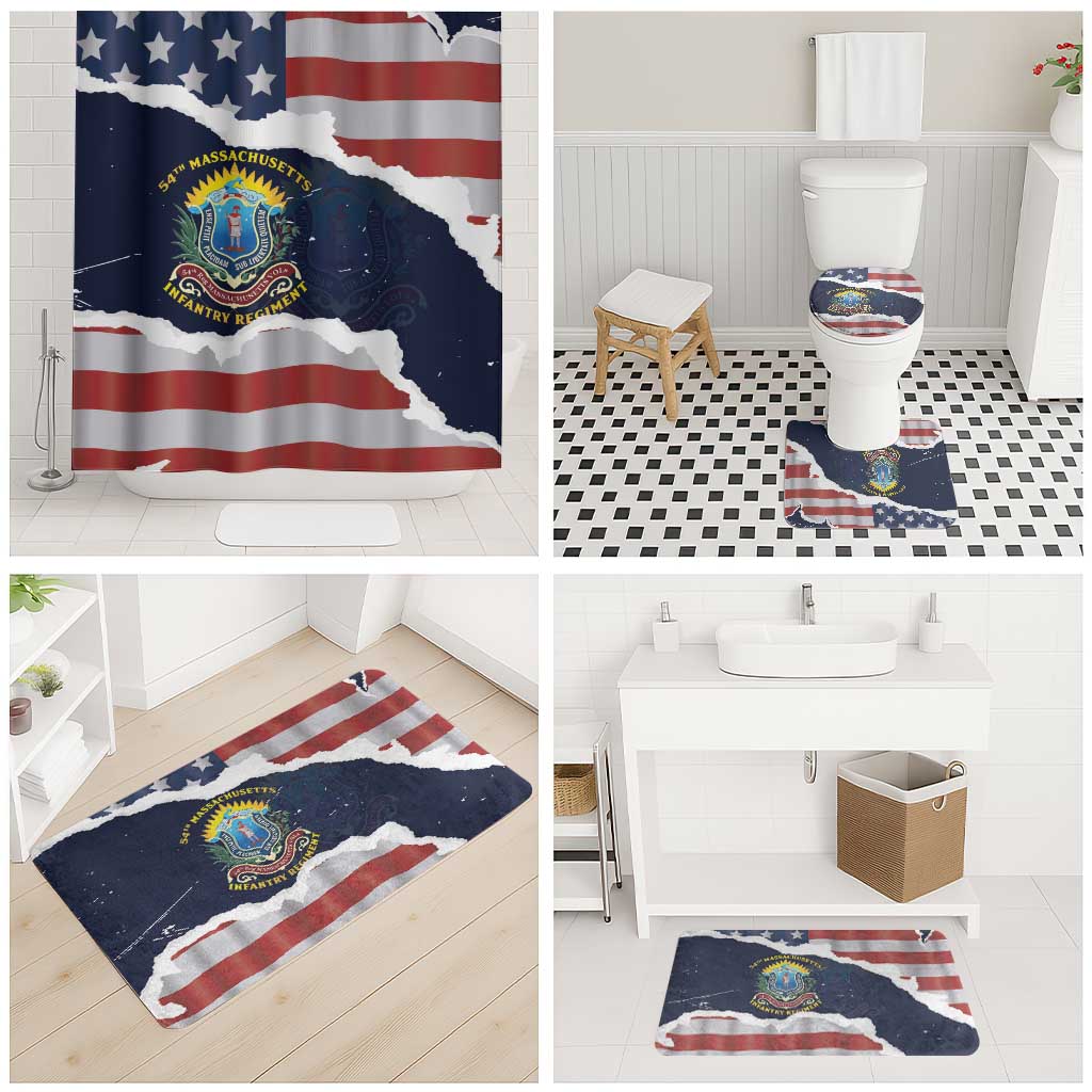 54th Massachusetts Infantry Regiment Bathroom Set American Flag Heritage - African Pride