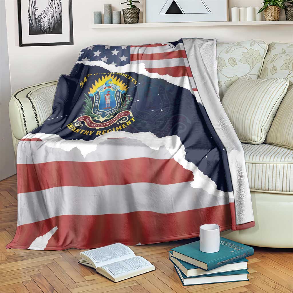 54th Massachusetts Infantry Regiment Blanket American Flag Heritage - African Pride