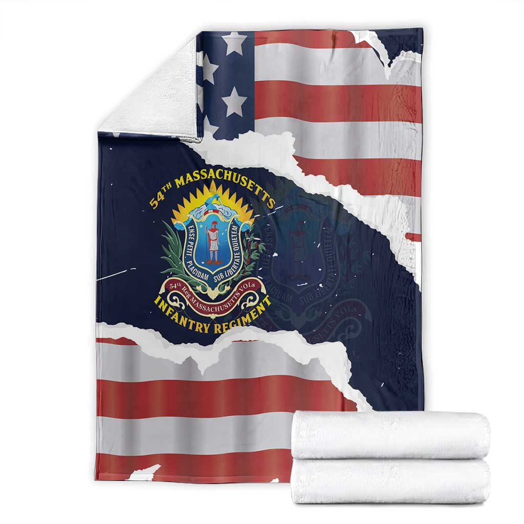 54th Massachusetts Infantry Regiment Blanket American Flag Heritage - African Pride
