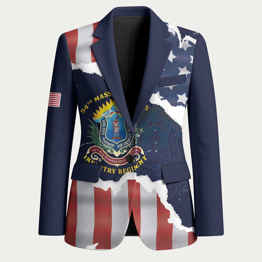 Personalized 54th Massachusetts Infantry Regiment Blazer American Flag Heritage - African Pride