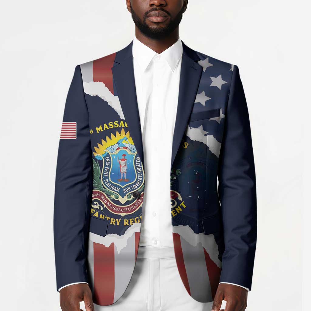Personalized 54th Massachusetts Infantry Regiment Blazer American Flag Heritage - African Pride