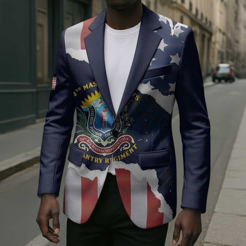Personalized 54th Massachusetts Infantry Regiment Blazer American Flag Heritage - African Pride