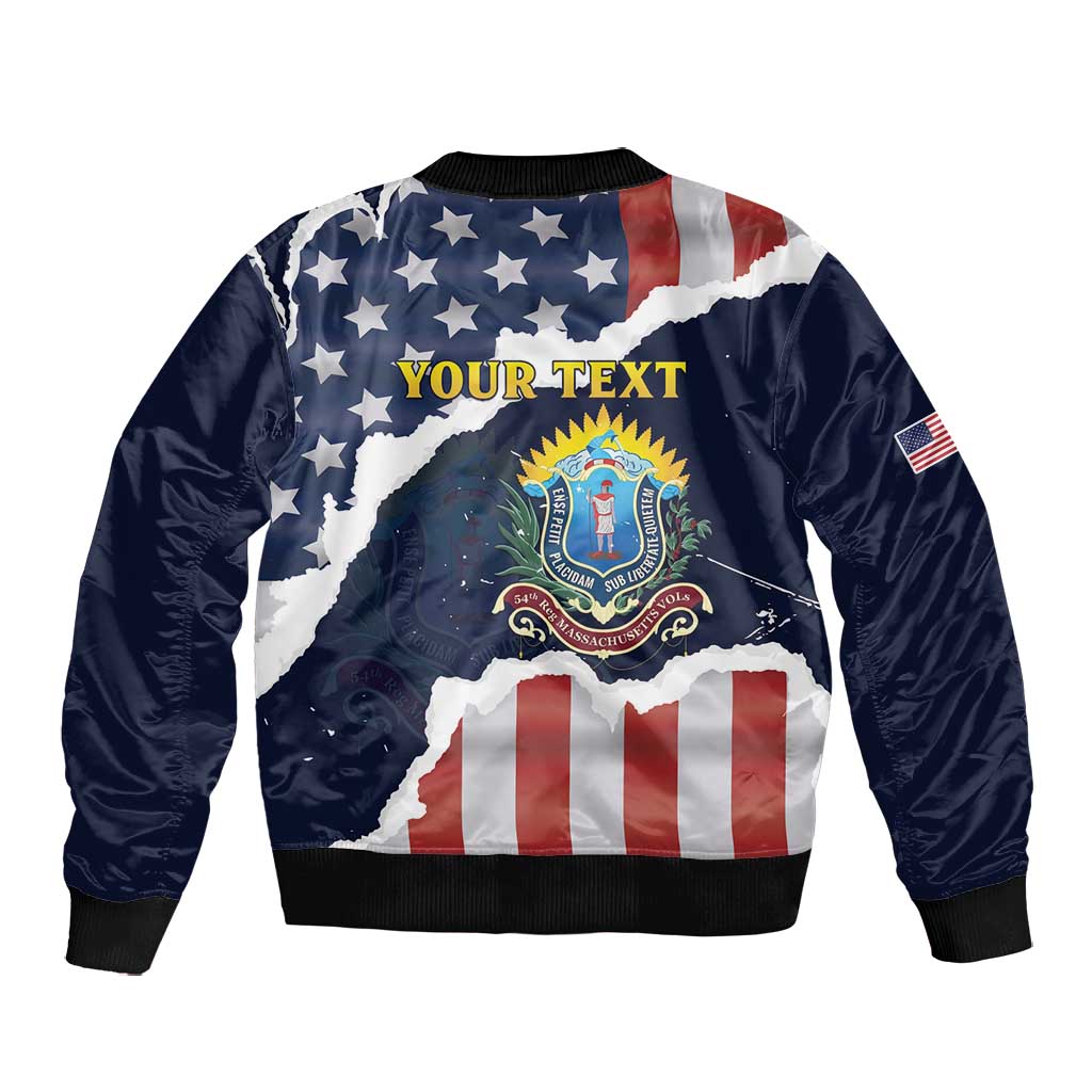 Personalized 54th Massachusetts Infantry Regiment Bomber Jacket American Flag Heritage - African Pride
