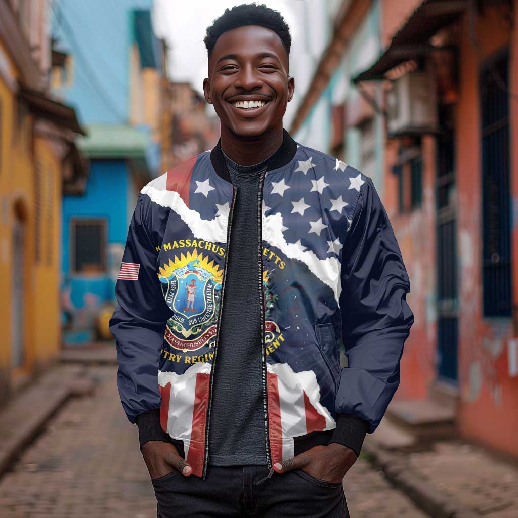 Personalized 54th Massachusetts Infantry Regiment Bomber Jacket American Flag Heritage - African Pride