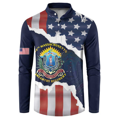 Personalized 54th Massachusetts Infantry Regiment Button Sweatshirt American Flag Heritage