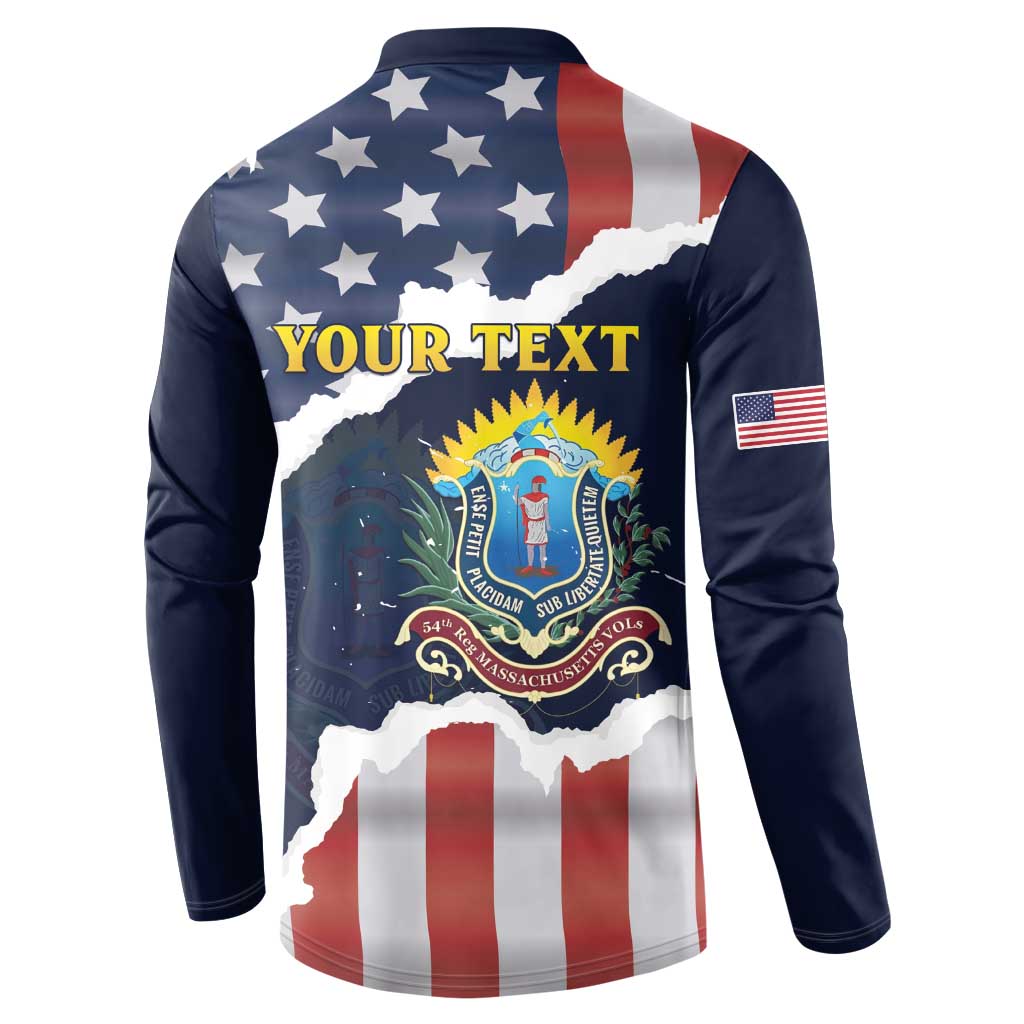 Personalized 54th Massachusetts Infantry Regiment Button Sweatshirt American Flag Heritage