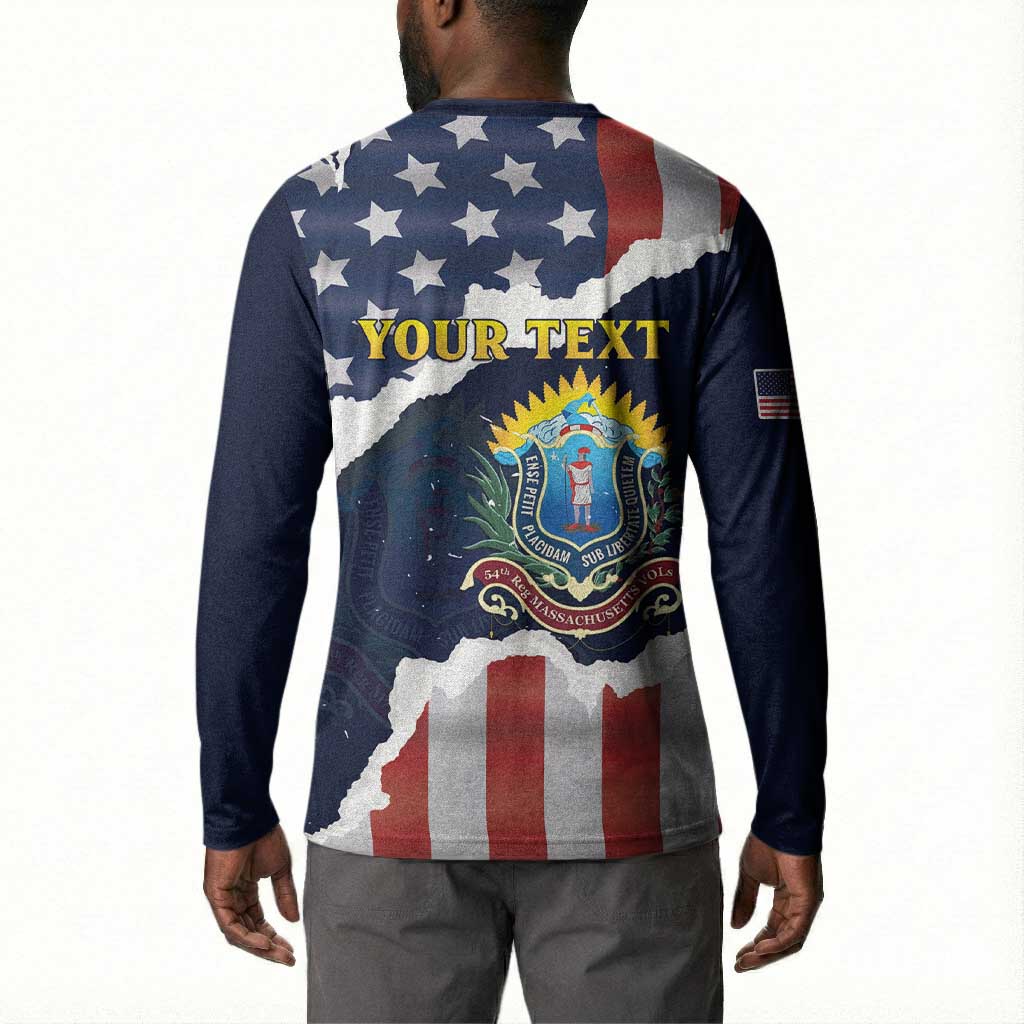 Personalized 54th Massachusetts Infantry Regiment Button Sweatshirt American Flag Heritage