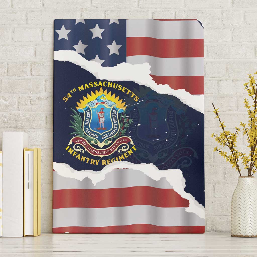54th Massachusetts Infantry Regiment Canvas Wall Art American Flag Heritage - African Pride