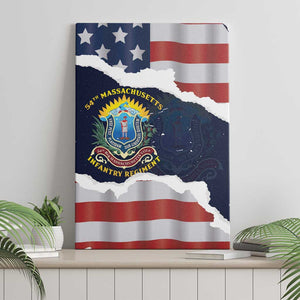 54th Massachusetts Infantry Regiment Canvas Wall Art American Flag Heritage - African Pride