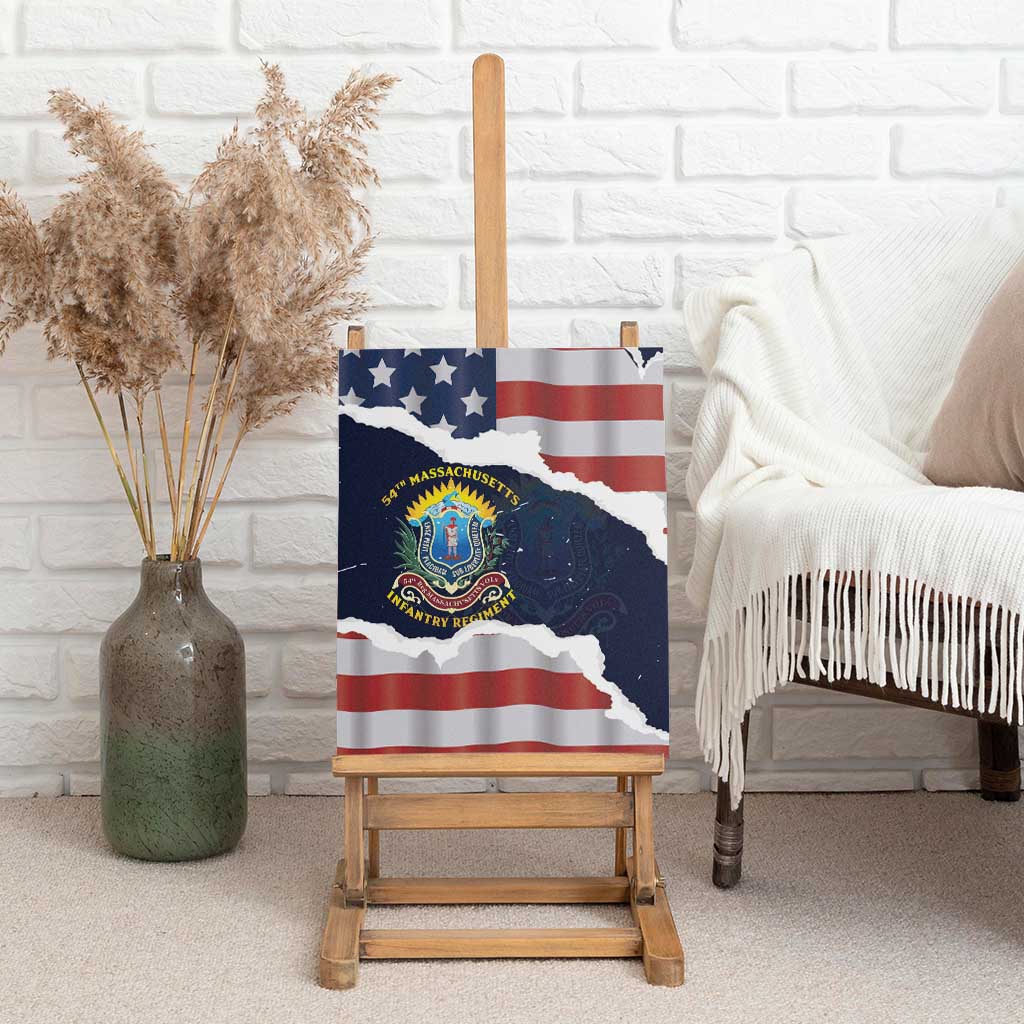 54th Massachusetts Infantry Regiment Canvas Wall Art American Flag Heritage - African Pride