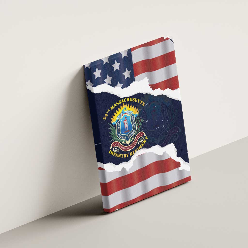 54th Massachusetts Infantry Regiment Canvas Wall Art American Flag Heritage - African Pride