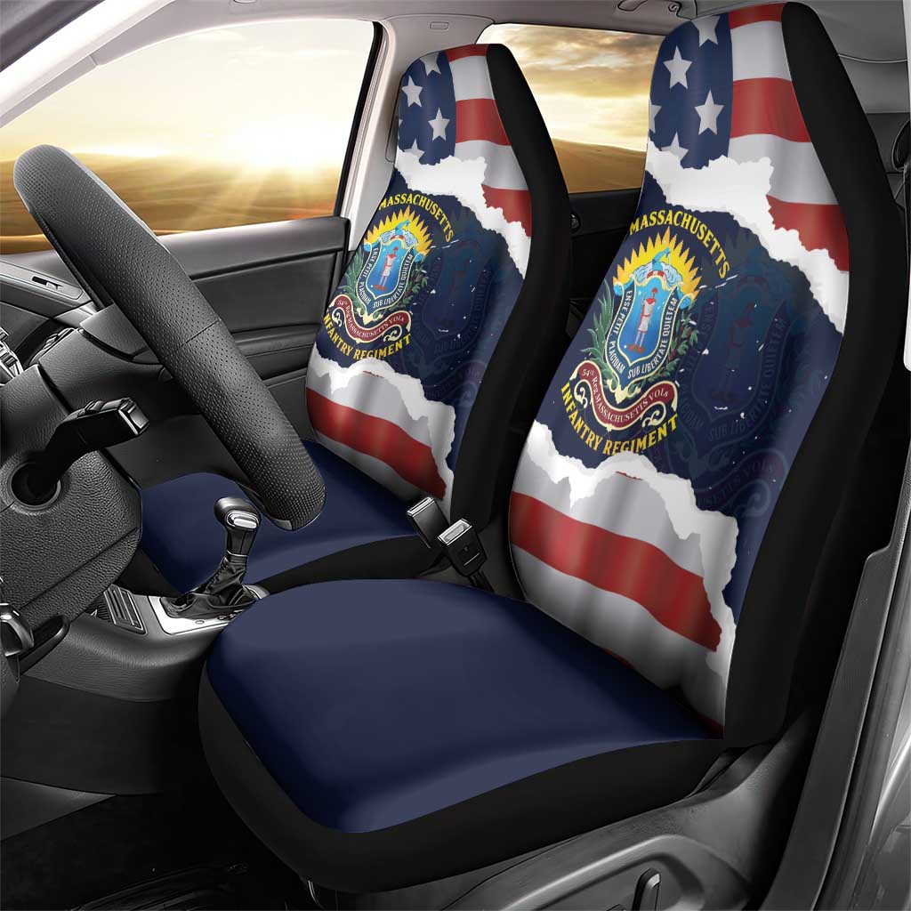 54th Massachusetts Infantry Regiment Car Seat Cover American Flag Heritage - African Pride
