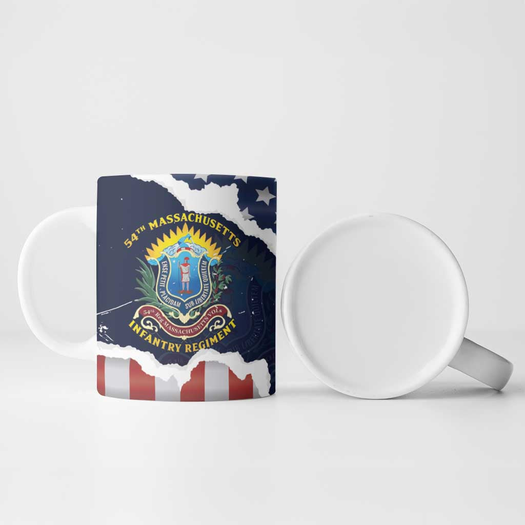 Personalized 54th Massachusetts Infantry Regiment Ceramic Mug American Flag Heritage - African Pride