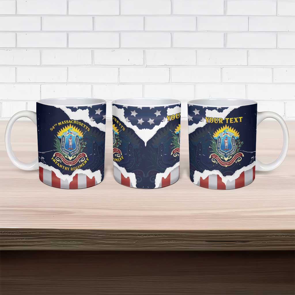 Personalized 54th Massachusetts Infantry Regiment Ceramic Mug American Flag Heritage - African Pride