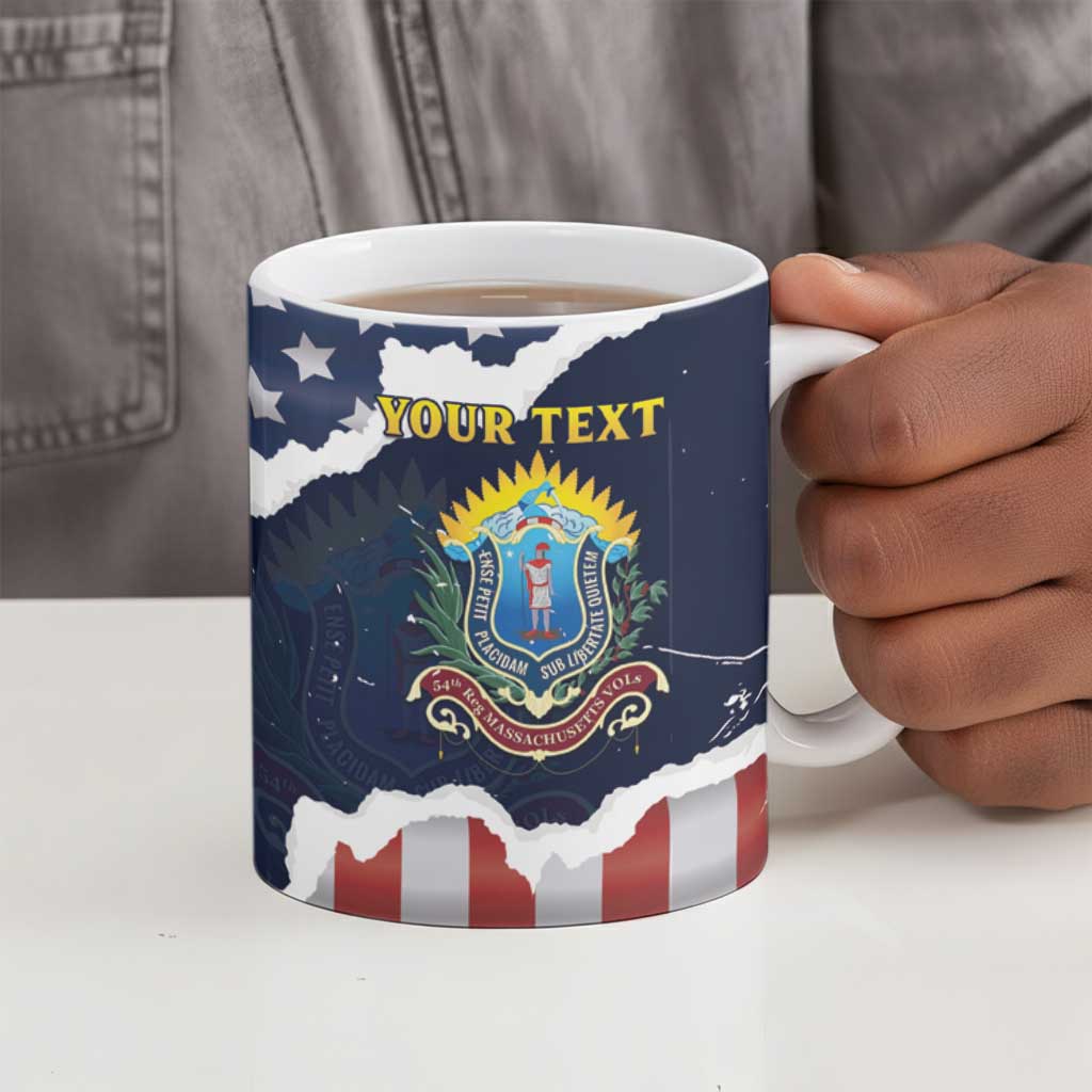 Personalized 54th Massachusetts Infantry Regiment Ceramic Mug American Flag Heritage - African Pride