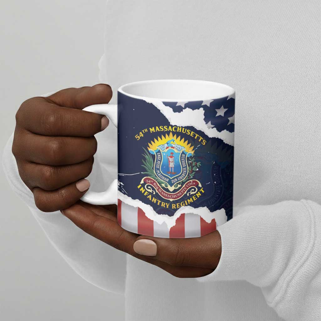 Personalized 54th Massachusetts Infantry Regiment Ceramic Mug American Flag Heritage - African Pride