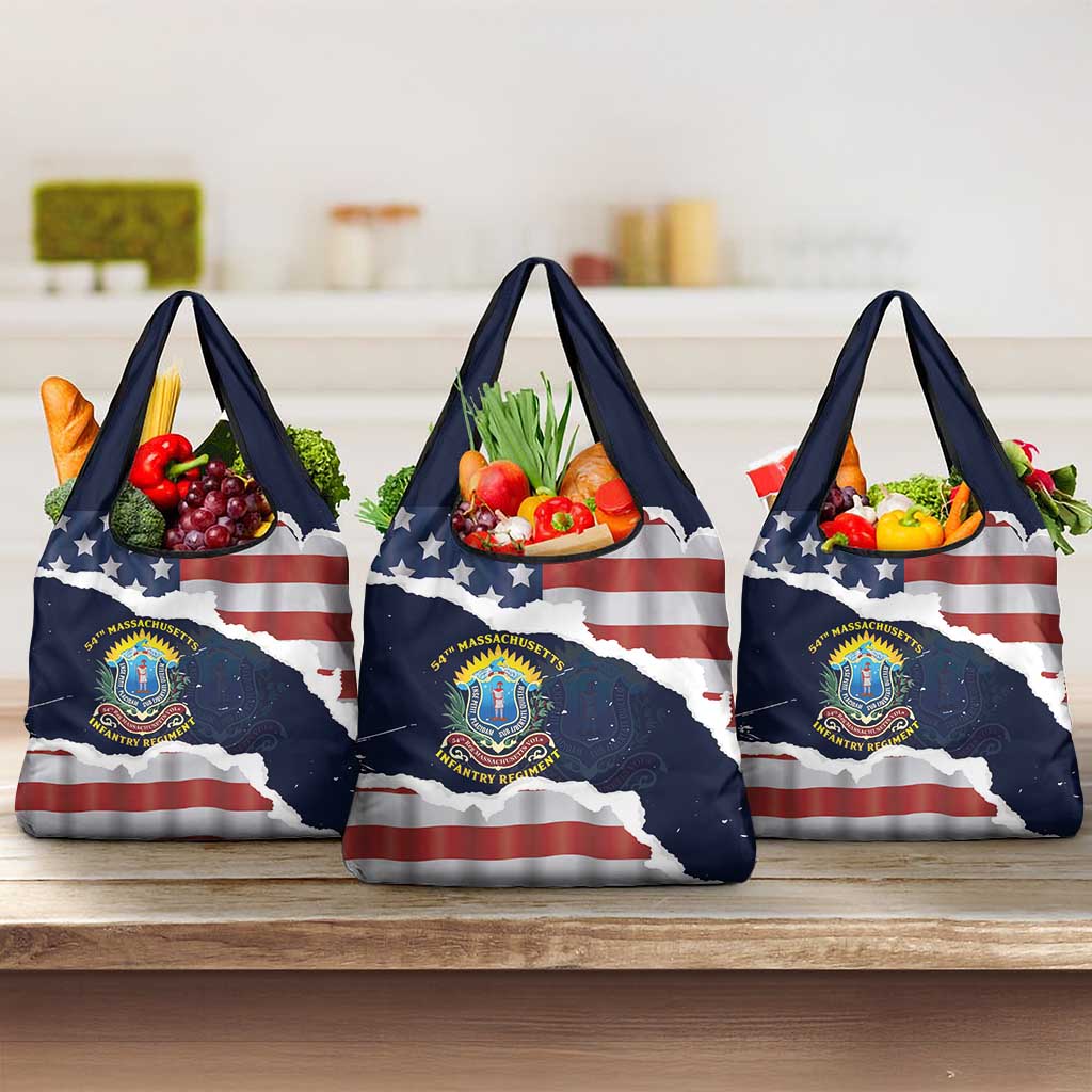 54th Massachusetts Infantry Regiment Grocery Bag American Flag Heritage - African Pride