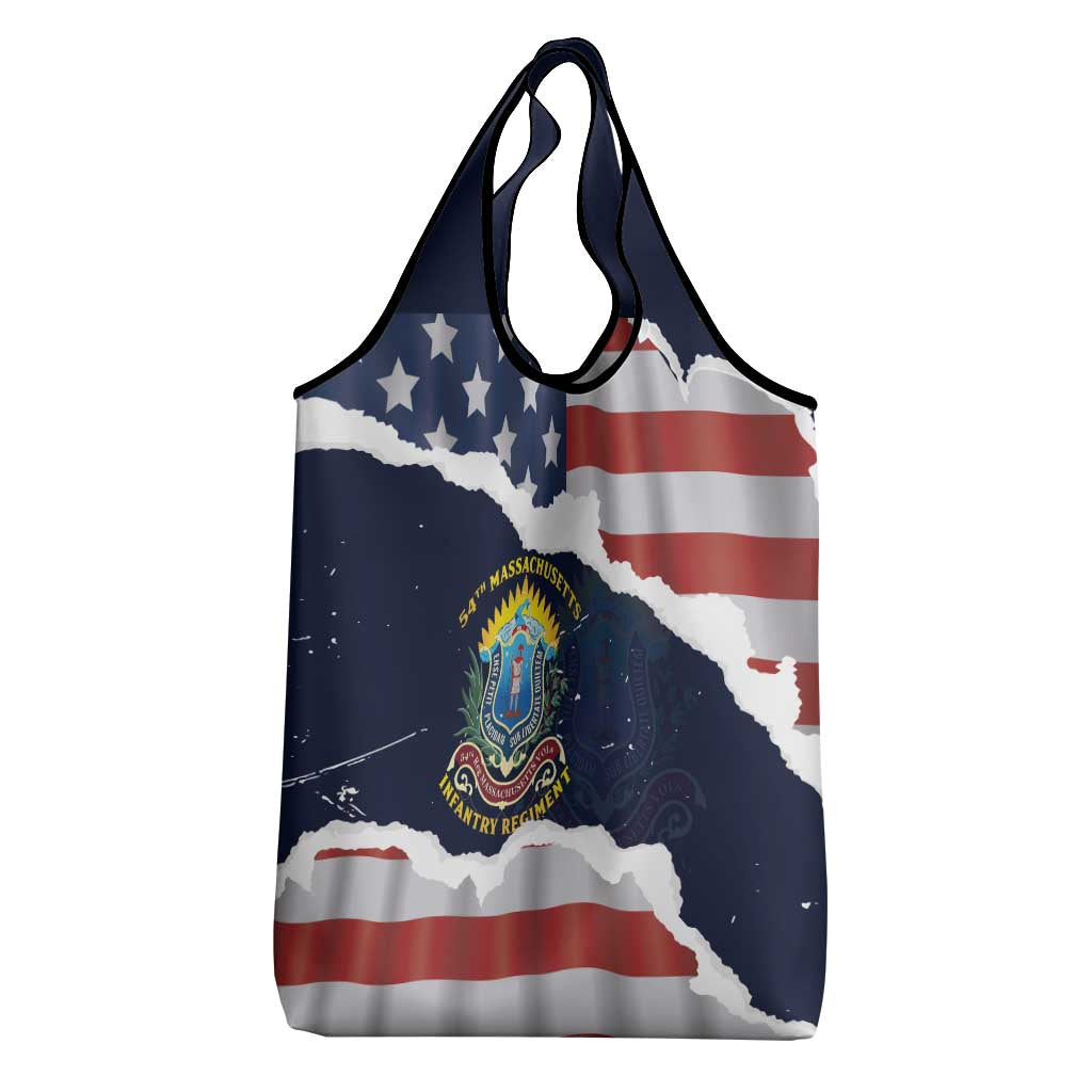 54th Massachusetts Infantry Regiment Grocery Bag American Flag Heritage - African Pride