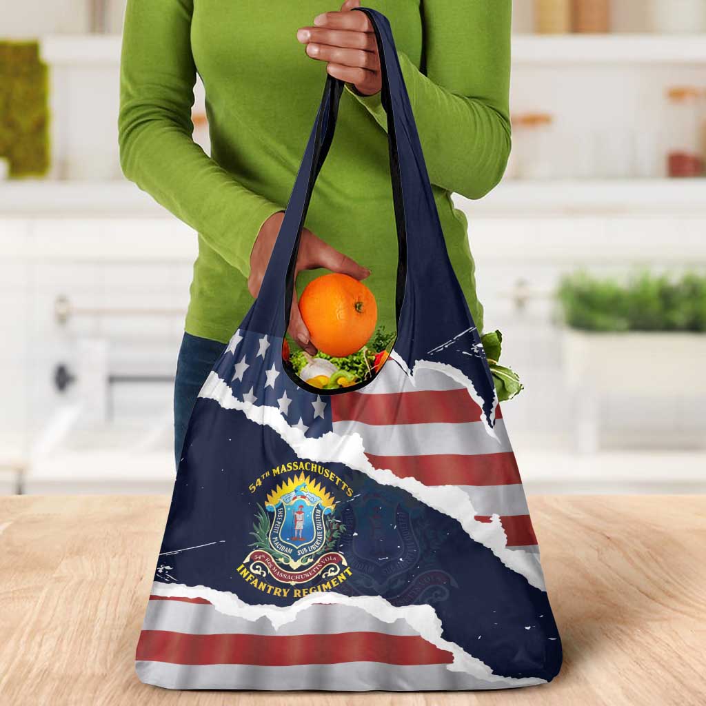54th Massachusetts Infantry Regiment Grocery Bag American Flag Heritage - African Pride