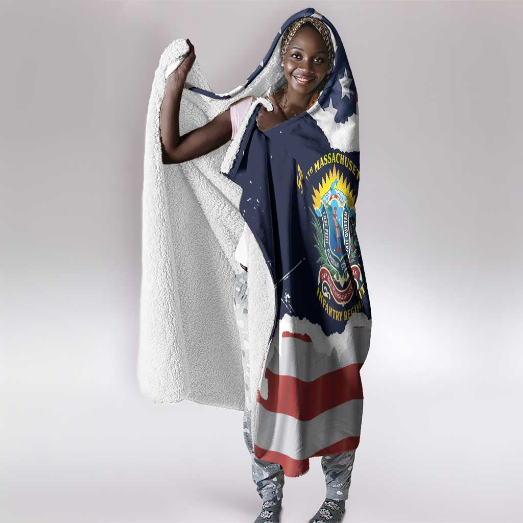 54th Massachusetts Infantry Regiment Hooded Blanket American Flag Heritage - African Pride