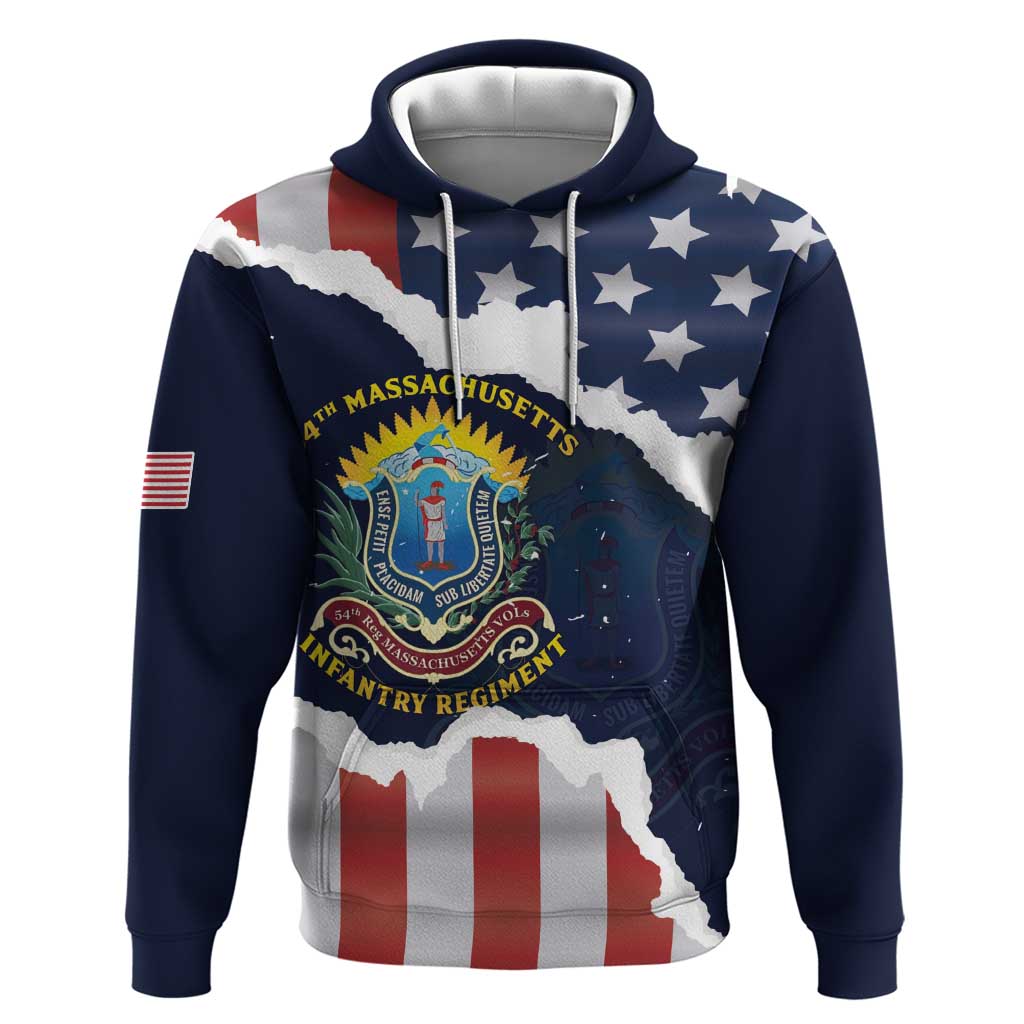 Personalized 54th Massachusetts Infantry Regiment Hoodie American Flag Heritage - African Pride