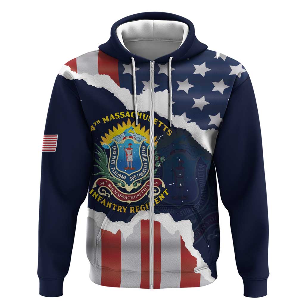 Personalized 54th Massachusetts Infantry Regiment Hoodie American Flag Heritage - African Pride