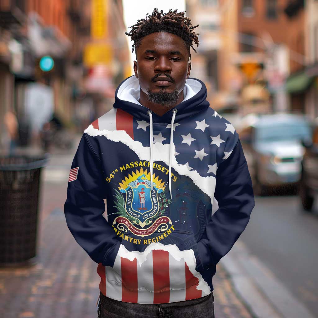 Personalized 54th Massachusetts Infantry Regiment Hoodie American Flag Heritage - African Pride