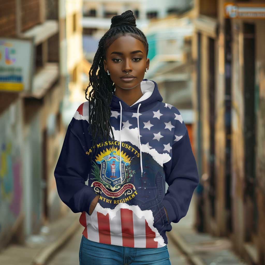 Personalized 54th Massachusetts Infantry Regiment Hoodie American Flag Heritage - African Pride