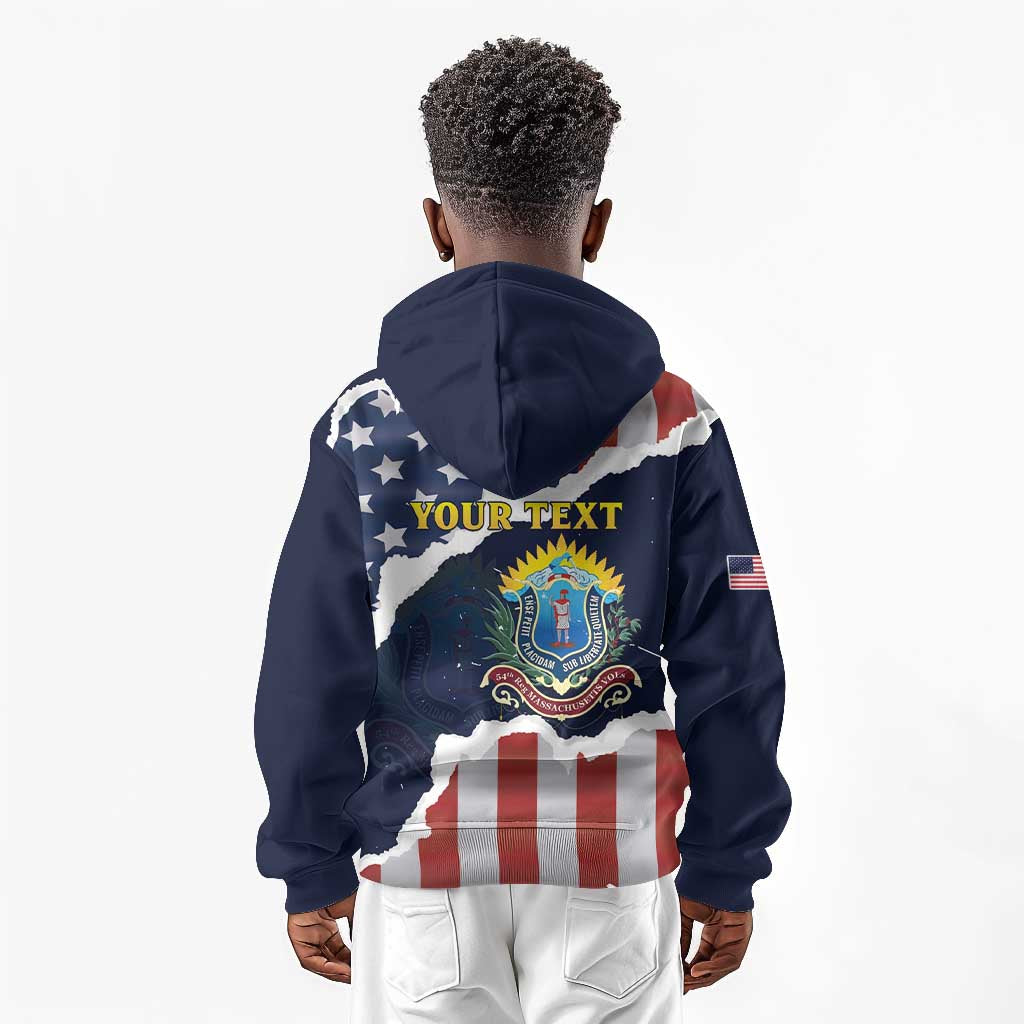 Personalized 54th Massachusetts Infantry Regiment Kid Hoodie American Flag Heritage - African Pride