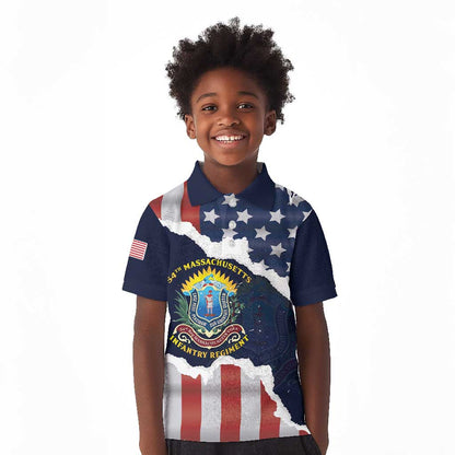 Personalized 54th Massachusetts Infantry Regiment Kid Polo Shirt American Flag Heritage - African Pride