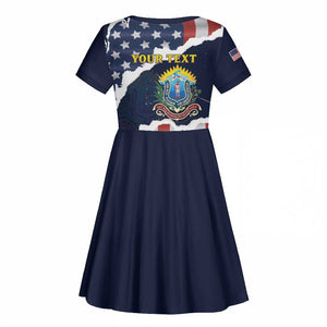 Personalized 54th Massachusetts Infantry Regiment Kid Short Sleeve Dress American Flag Heritage - African Pride