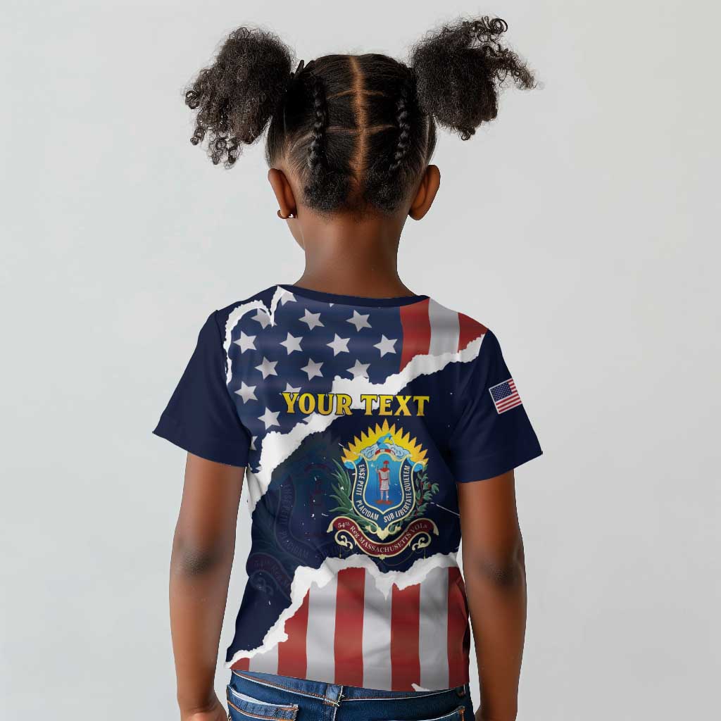 Personalized 54th Massachusetts Infantry Regiment Kid T shirt American Flag Heritage - African Pride