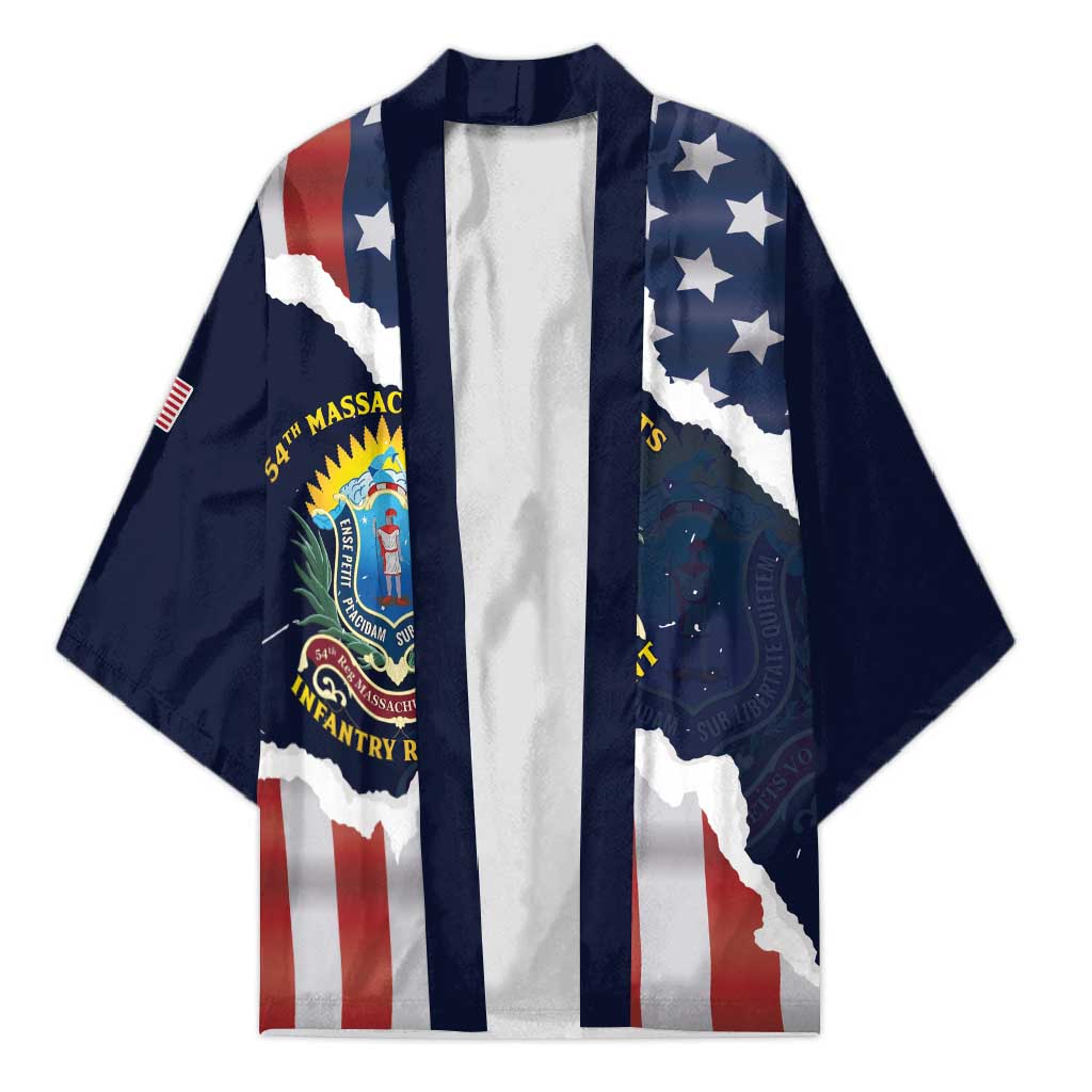 Personalized 54th Massachusetts Infantry Regiment Kimono American Flag Heritage - African Pride