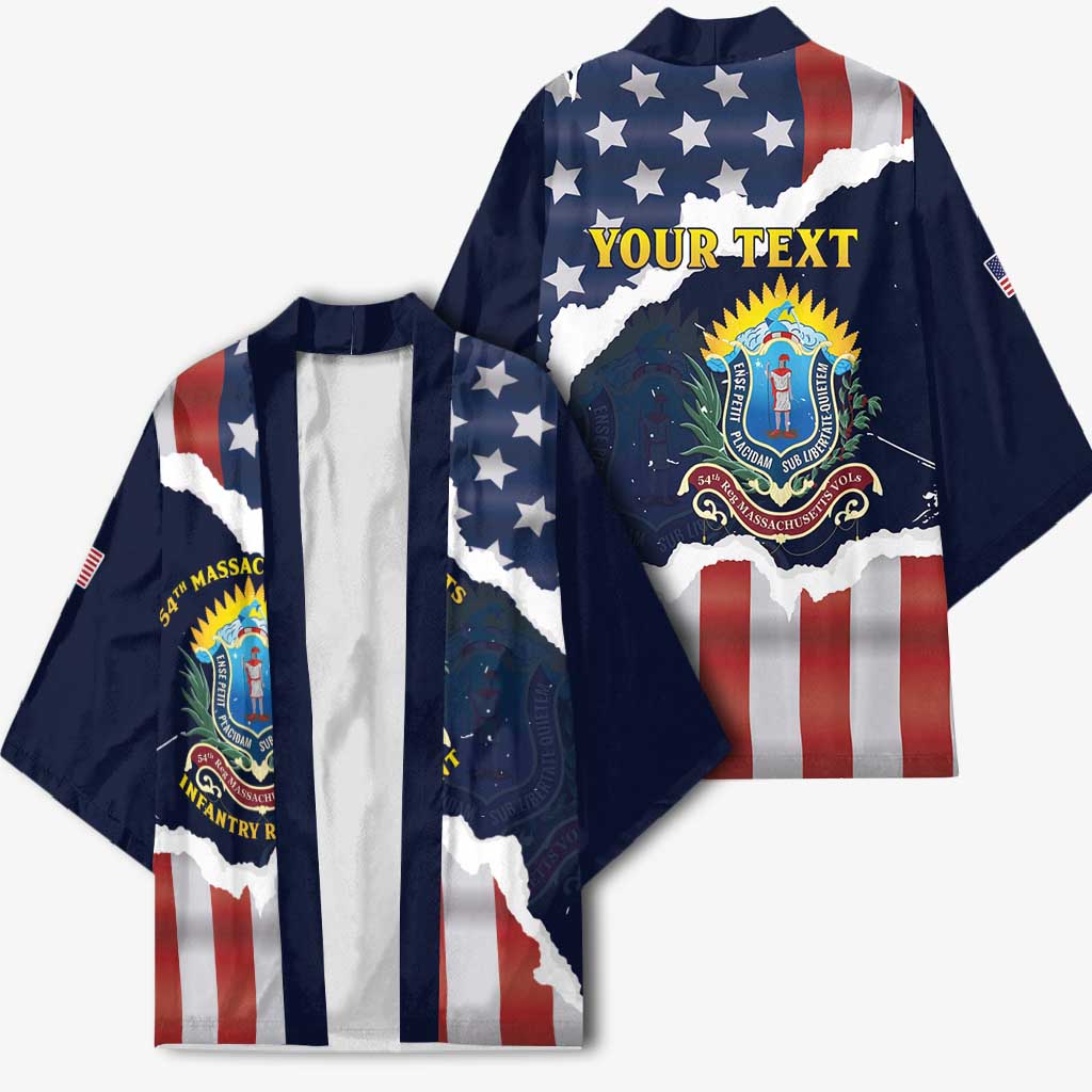 Personalized 54th Massachusetts Infantry Regiment Kimono American Flag Heritage - African Pride