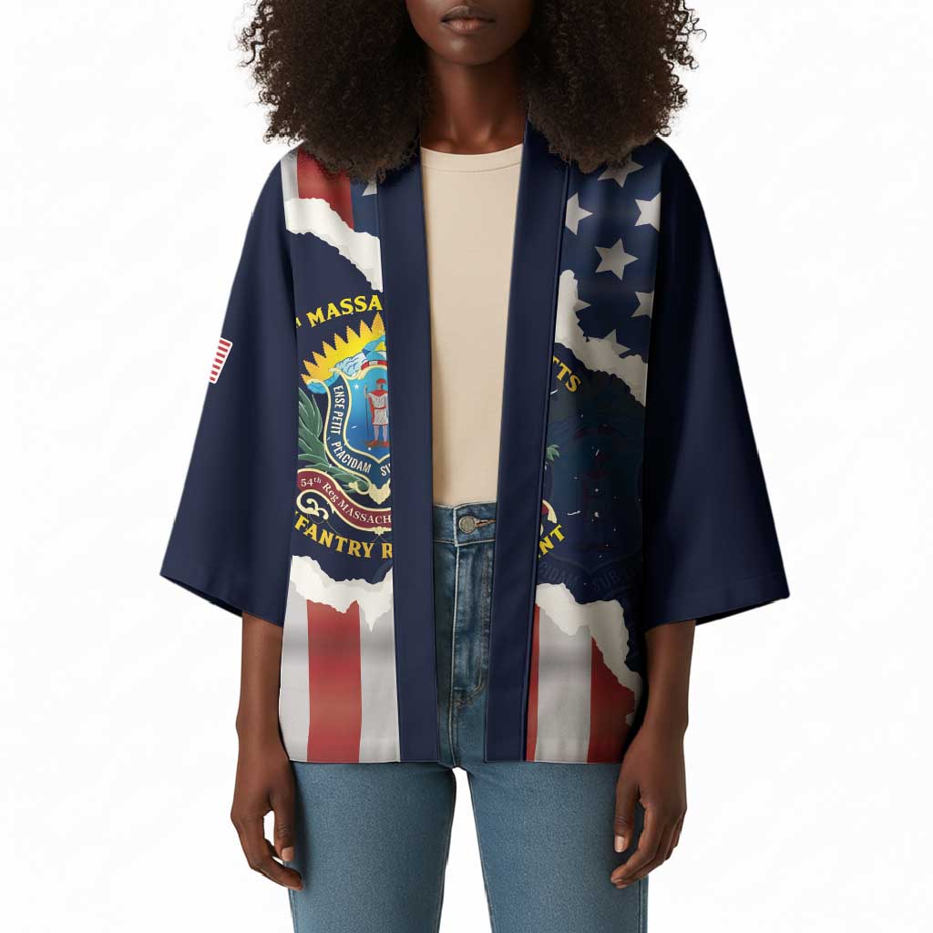 Personalized 54th Massachusetts Infantry Regiment Kimono American Flag Heritage - African Pride