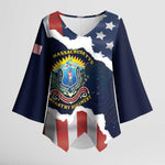 Personalized 54th Massachusetts Infantry Regiment Kimono Sleeve Blouse American Flag Heritage - African Pride