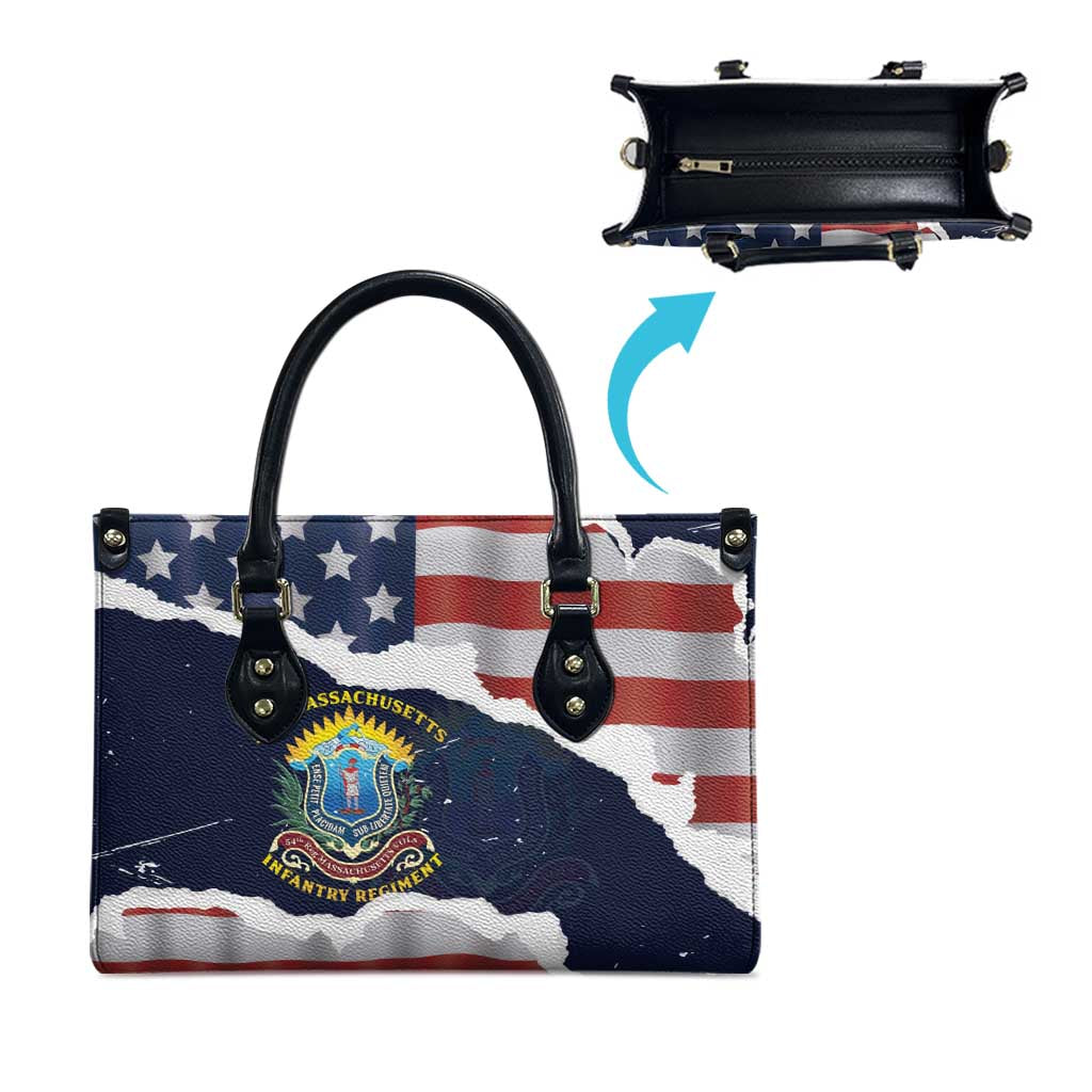 54th Massachusetts Infantry Regiment Leather Bag American Flag Heritage - African Pride