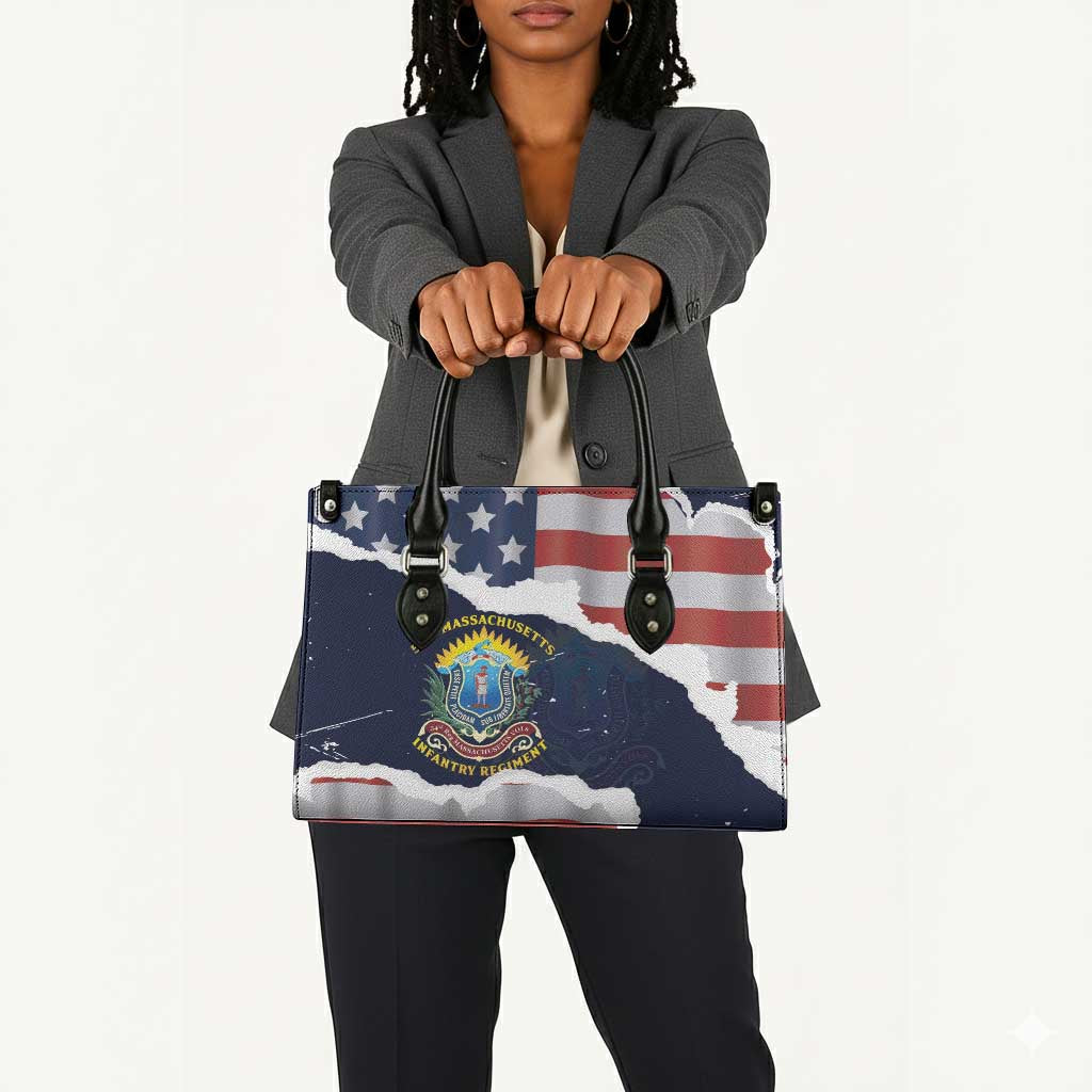 54th Massachusetts Infantry Regiment Leather Bag American Flag Heritage - African Pride
