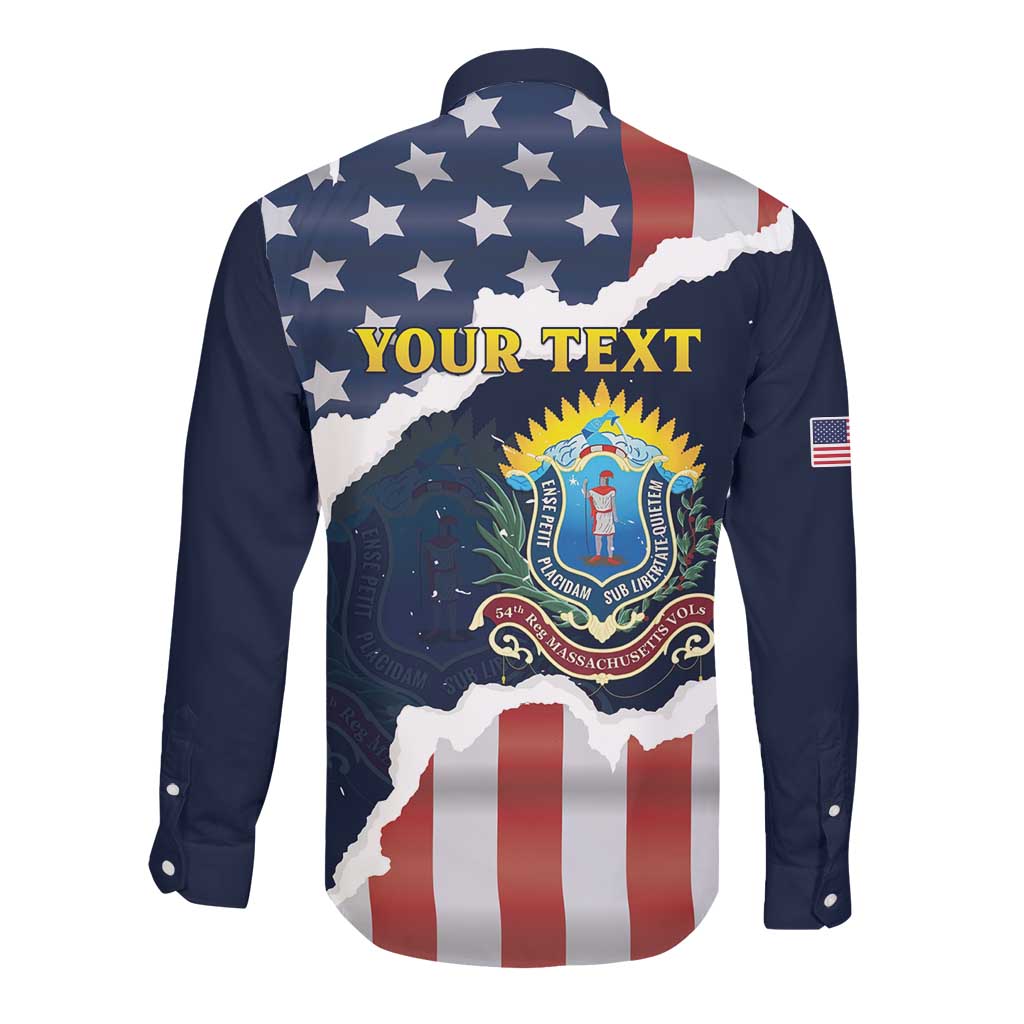 Personalized 54th Massachusetts Infantry Regiment Long Sleeve Button Shirt American Flag Heritage - African Pride