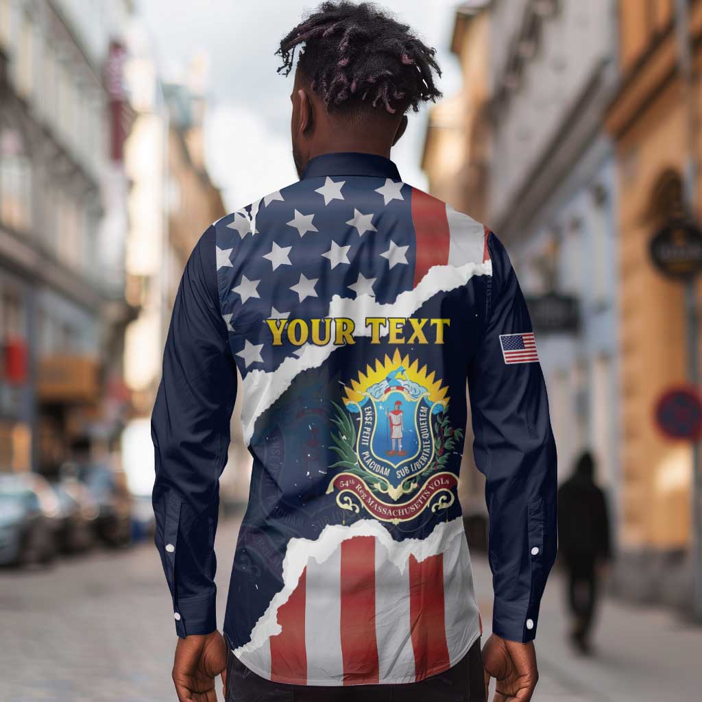 Personalized 54th Massachusetts Infantry Regiment Long Sleeve Button Shirt American Flag Heritage - African Pride