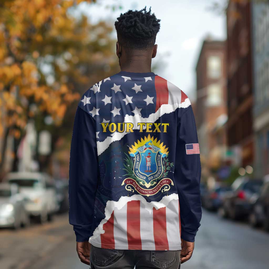 Personalized 54th Massachusetts Infantry Regiment Long Sleeve Shirt American Flag Heritage - African Pride